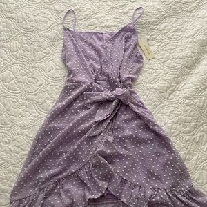 Lavender polka dot dress